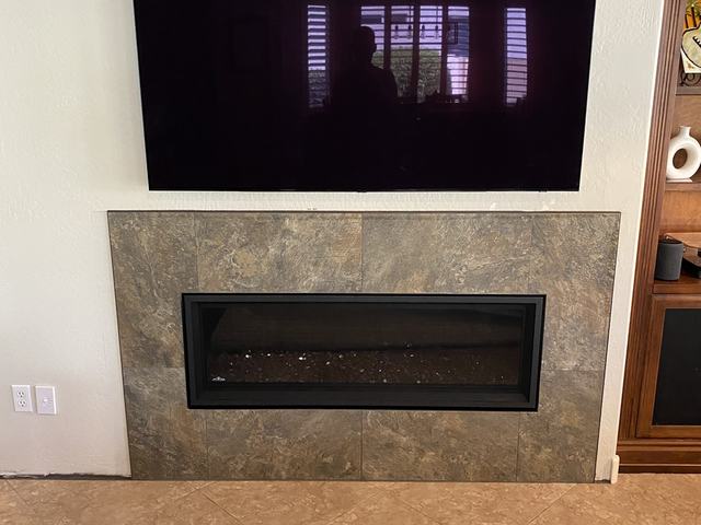 Stone fireplace surround